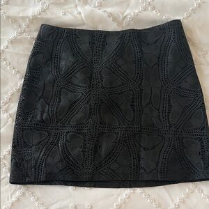 Alice + Olivia Black Italian Leather Skirt